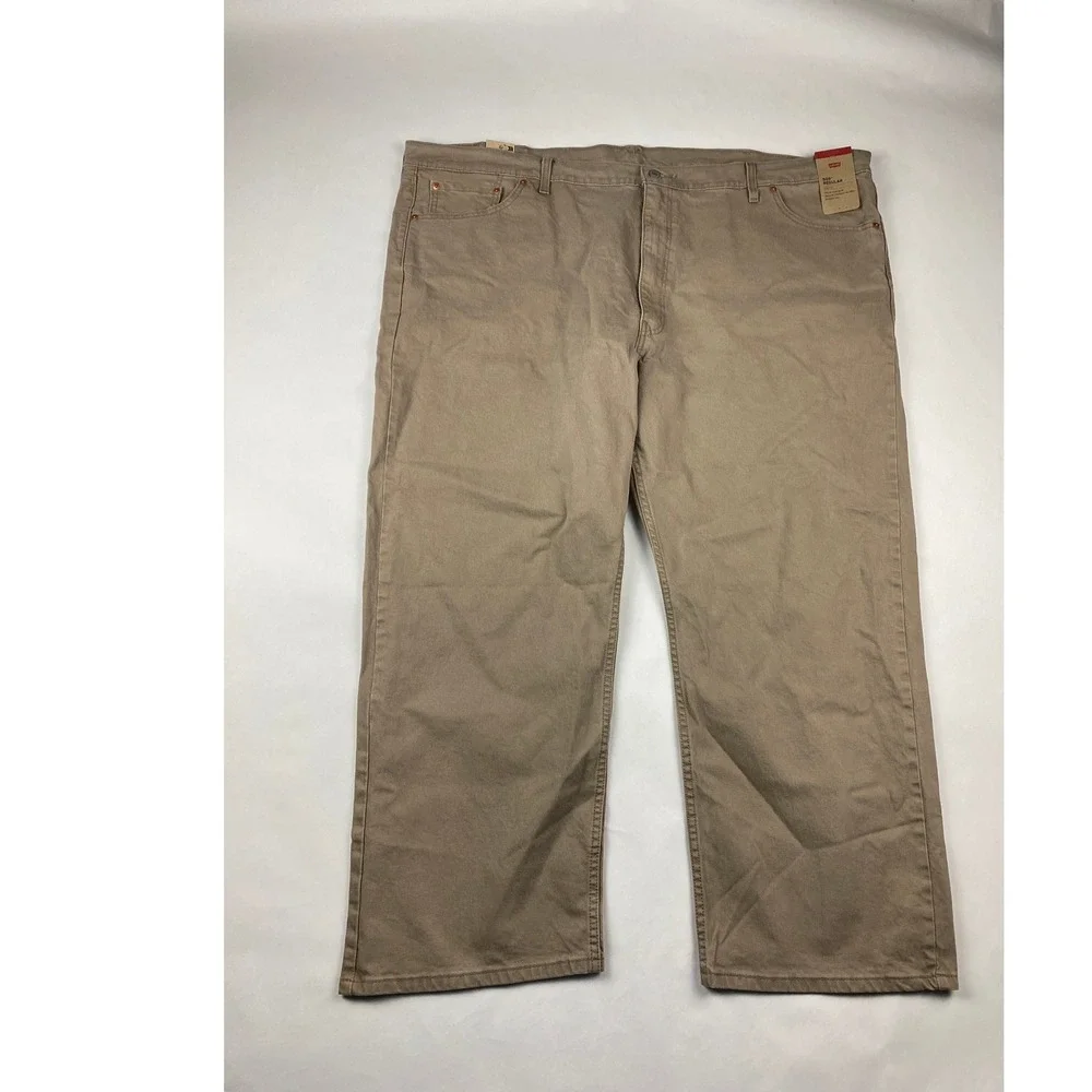 NWT Levi's 505 Big & Tall Jeans Mens 52x29 Stretch Denim Straight Leg Tan
